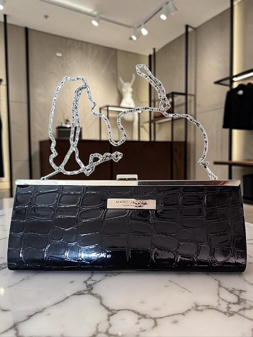 Marc Jacobs Croc Clutch Shoulder Bag
